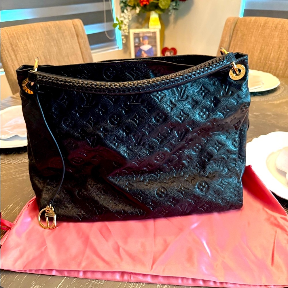 Black Embossed Shoulder Bag